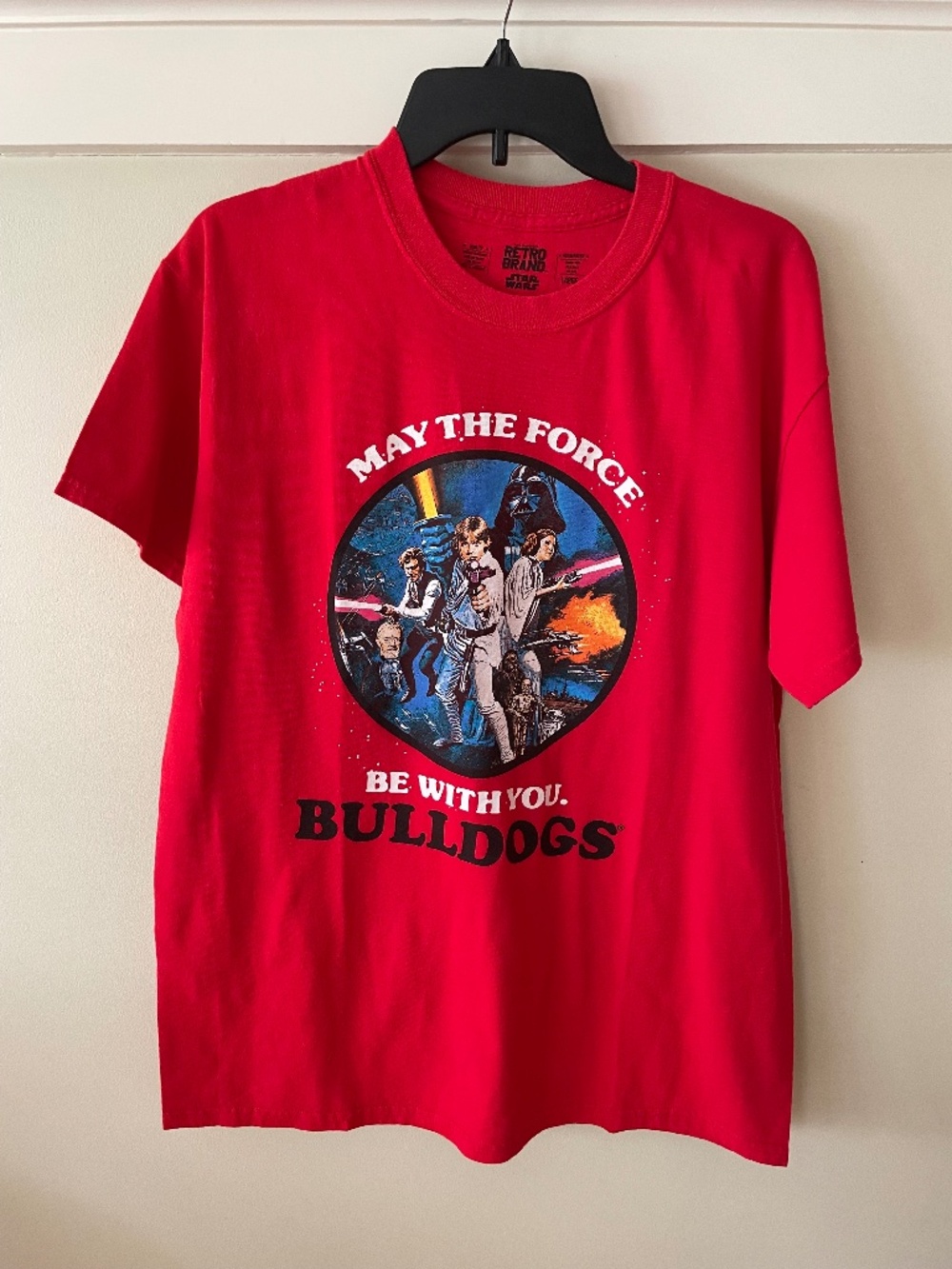Retro Brand Star Wars Bulldogs May The Force Be With You Tee l Size L
